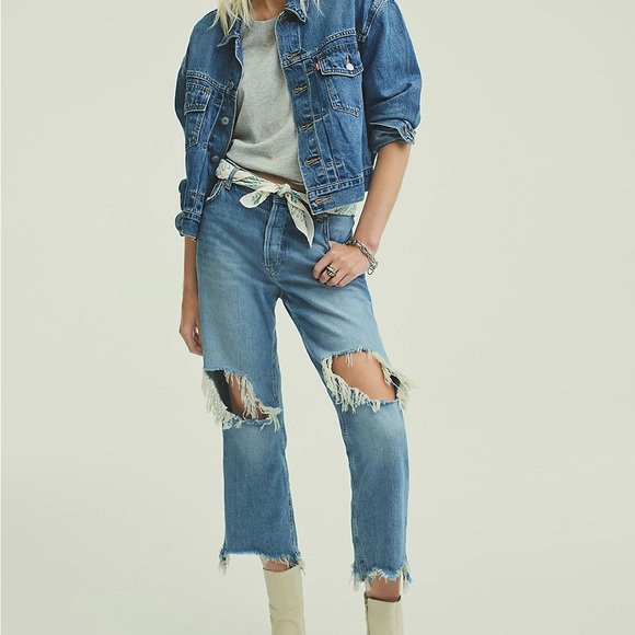 Free People Maggie Mid Rise Straight Leg Jeans. Worn and washed once! - Picture 1 of 7